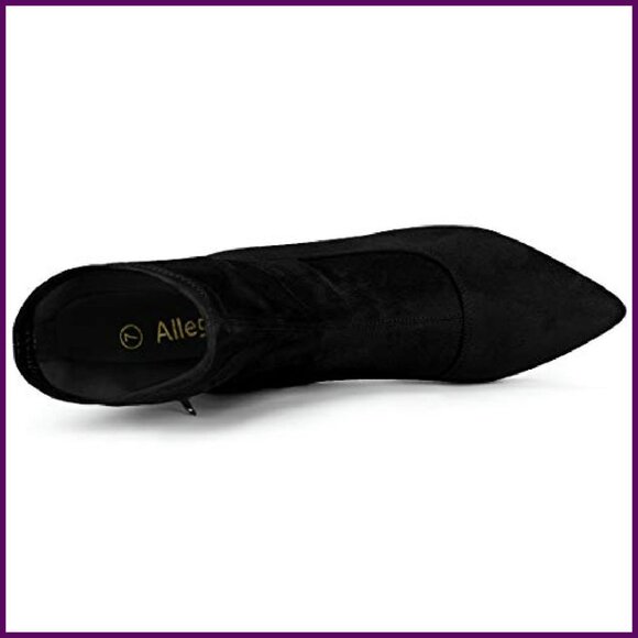 Pointy Toe Stiletto Heel Ankle Boots Stretch Sock Boots Faux Suede - Picture 6 of 8